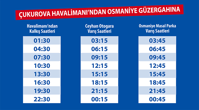 Çukurova Havalimanı Osmaniye Otobüs Seferleri-1