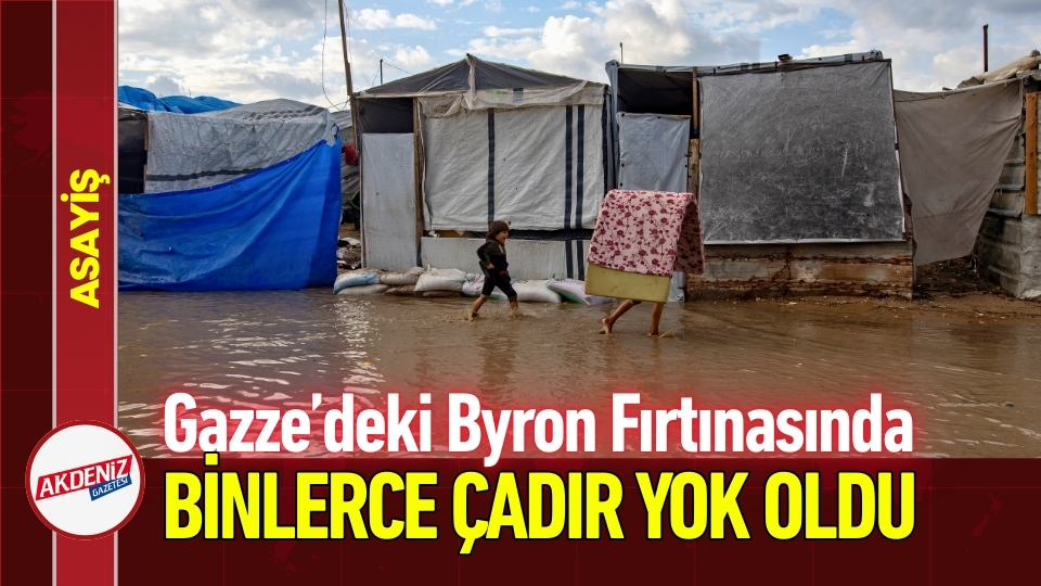 Gazze’deki Byron Fırtınasında Binlerce Çadır Yok Oldu-1