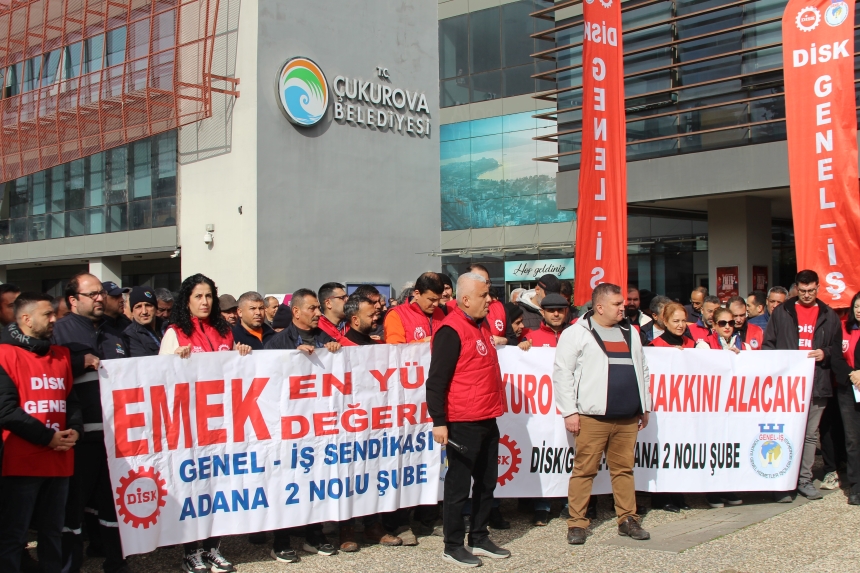 Çukurova Belediyesi İşçileri Alacakları İçin Eylemde (3)