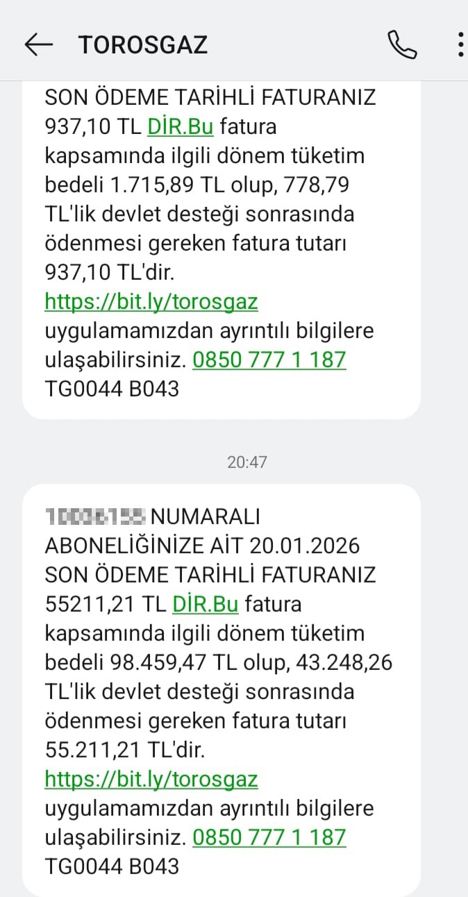 Doğal Gaz Faturası Şok Etti