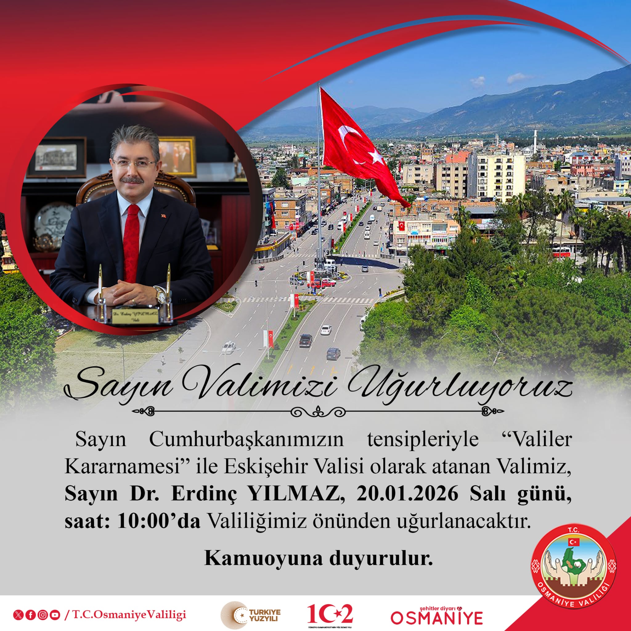 Osmaniye’ye Duygusal Veda Vali Erdinç Yılmaz Uğurlanıyor1!