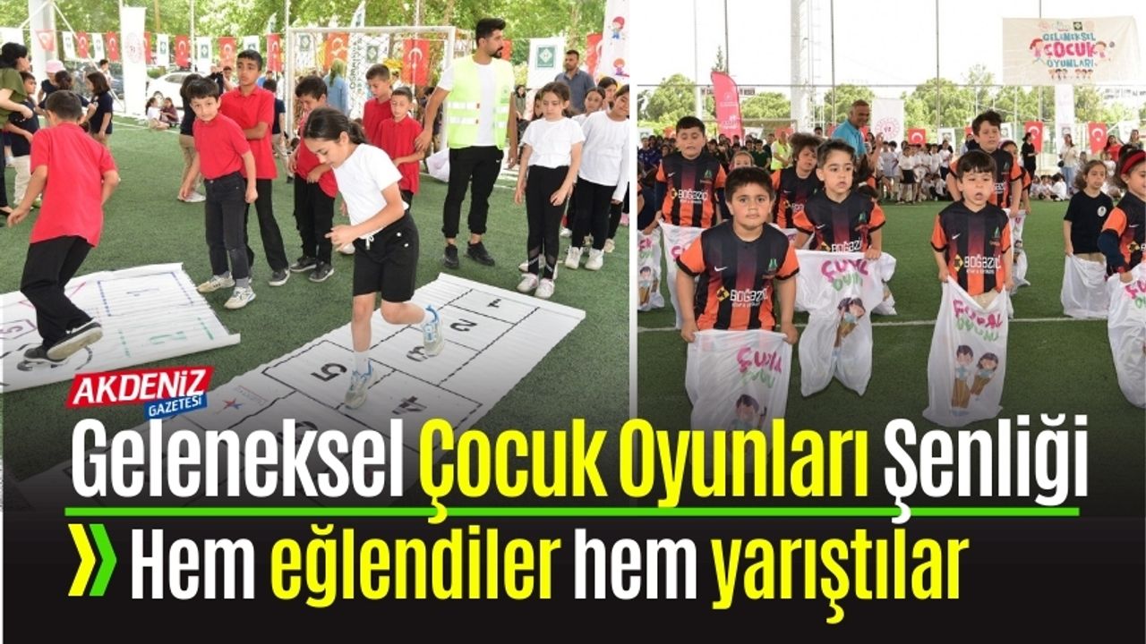 Çocuk oyunları festivalinde hem eğlendiler hem yarıştılar