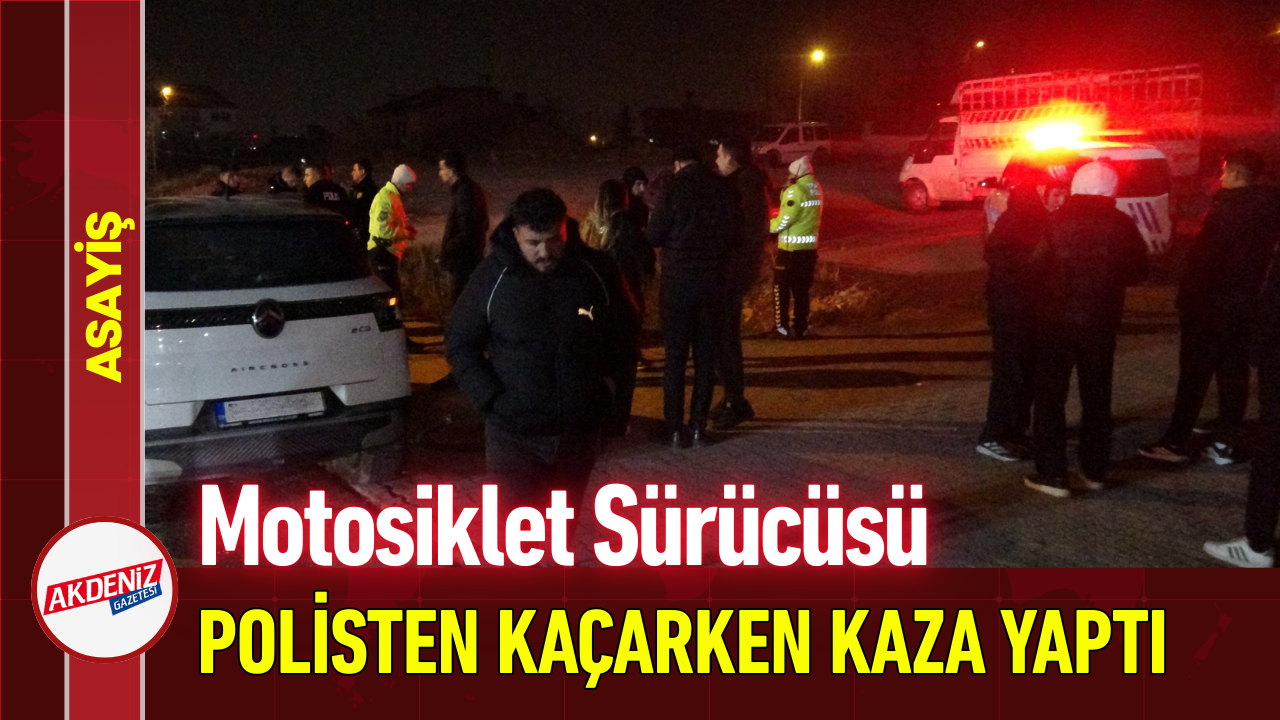 Motosiklet Sürücüsü Polisten Kaçarken Kaza Yaptı!