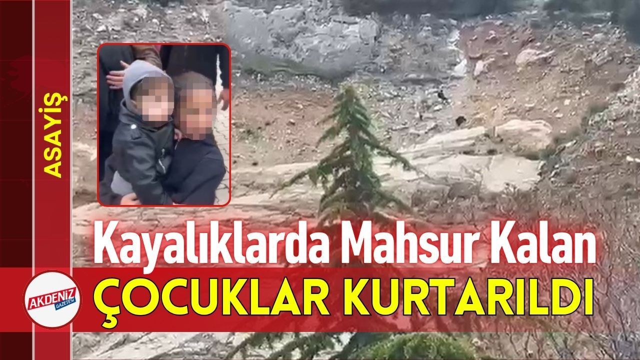 Kayalıklarda Mahsur Kalan Çocuklar Kurtarıldı