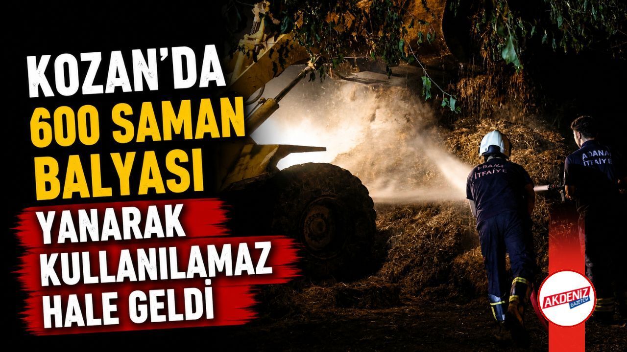 Bahçe yangınında 600 saman balyası ile römork küle döndü