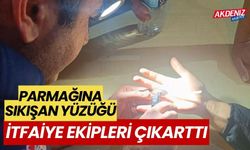 Parmağına sıkışan yüzüğü itfaiye ekipleri çıkarttı