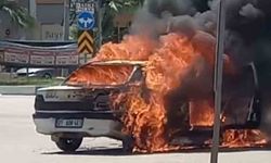 Adana'da sıcak hava yüzünden çıkan yangın aracı küle çevirdi