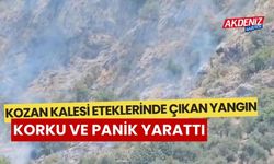 Kozan Kalesi eteklerinde çıkan örtü yangını korkuya neden oldu