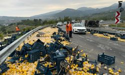 Mersin'de limon yüklü kamyonun devrildi: 6 yaralı