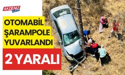 OSMANİYE'DE ŞARAMPOLE YUVARLANAN OTOMOBİLDE 2 KİŞİ YARALANDI