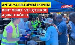 Antalya Büyükşehir Belediyesi ekipleri kent merkezi ve ilçelerde aşure dağıttı