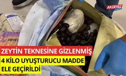 Zeytin tenekesine gizlenmiş 4 kilo uyuşturucu madde ele geçirildi