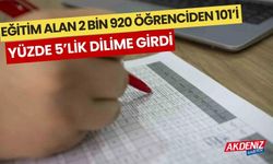 Eğitim alan 2 bin 920 öğrenciden 101’i yüzde 5’lik dilime girdi