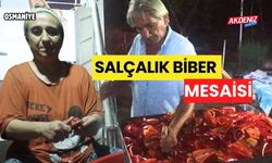 OSMANİYE'DE SALÇALIK BİBER MESAİSİ BAŞLADI (VİDEO)