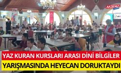 TOPRAKKALE'DE YAZ KURAN KURSLARI ARASI DİNİ BİLGİLER YARIŞMASI DÜZENLENDİ