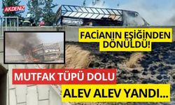 OSMANİYE'DE MUTFAK TÜPÜ YÜKLÜ KAMYONET ALEV ALDI