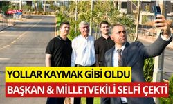 OSMANİYE'DE YOLLAR KAYMAK GİBİ OLDU, BAŞKAN VE MİLLETVEKİLİ SELFİ ÇEKTİ