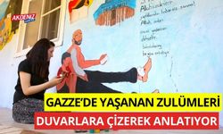 Gazze'de yaşanan zulmü duvarlara resmetti