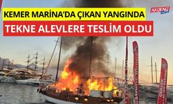 Kemer Marina'da çıkan yangında teknede maddi hasar meydana geldi