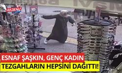 Esnaf şaşkın, genç kadın tezgahların hepsini dağıttı