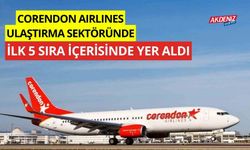 Corendon Airlines, ulaştırma sektöründe de ilk 5 içinde bulunuyor