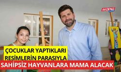 Çocuklar yaptıkları resimlerin satışından gelecek parayla mama alacak