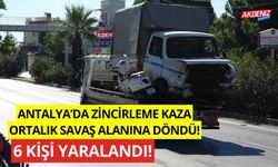 Antalya’da zincirleme kaza, ortalık savaş alanına döndü: 6 yaralı