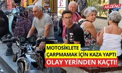 Motosiklete çarpmamak için kaza yaptı, olay yerinden kaçtı