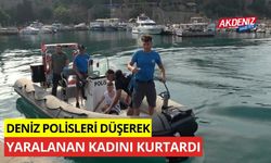 Deniz polisleri düşerek yaralanan kadını kurtardı