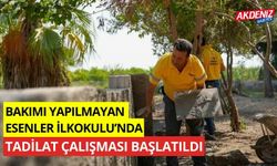 Bakımı yapılmayan Esenler İlkokulu’nda tadilat çalışması başlatıldı