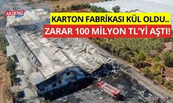 Karton fabrikası kül oldu! Zarar 100 Milyon Tl'yi aştı!