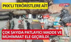 PKK'lı teröristlere ait çok sayıda patlayıcı madde ve mühimmat ele geçirildi