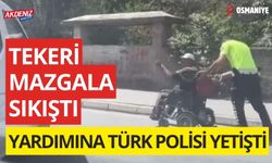 OSMANİYE'DE MAZGALA SIKIŞAN ENGELLİ VATANDAŞI POLİS KURTARDI