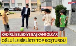 KADİRLİ BELEDİYE BAŞKANI OLCAR, ÇOCUKLARLA FUTBOL OYNADI