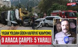 Yasak yoldan giden hafriyat kamyonu 9 araca çarptı: 5 yaralı