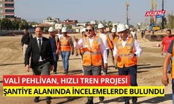 Vali Pehlivan, Hızlı Tren Hattı projesi şantiye alanında incelemelerde bulundu