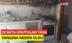 Ocakta unutulan tava yangına neden oldu