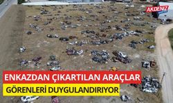 Enkazdan çıkartılan araçlar görenleri duygulandırıyor