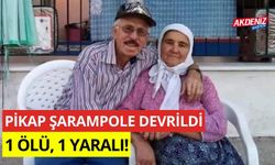 Pikap şarampole devrildi: 1 ölü, 1 yaralı