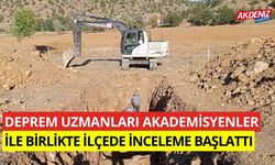 Deprem uzmanları akademisyenler ile birlikte ilçede inceleme çalışmaları başlattı