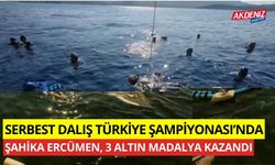 Serbest Dalış Türkiye Şampiyonası'nda Şahika Ercümen,  3 altın madalya kazandı