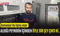 OSMANİYE'DE ALDIĞI PEYNİRİN İÇİNDEN METAL SOMUN ÇIKTI