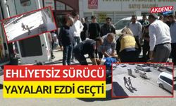 Ehliyetsiz sürücü yayaları ezdi ve geçti