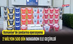 OSMANİYE'DE 2 MİLYON 500 BİN MAKARON ELE GEÇİRLDİ