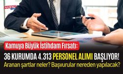 Kamuya Büyük İstihdam Fırsatı: 36 Kurumda 4.313 Personel Alımı Başlıyor!