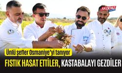 OSMANİYE'DE BULUNAN ÜNLÜ ŞEFLER, FISTIK HASAT ETTİ, KİLİM DOKUDU