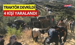 OSMANİYE'DE TRAKTÖR DEVRİLDİ: 4 YARALI