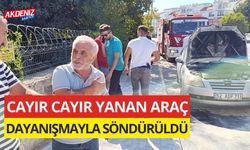 Antalya’da yanan aracı vatandaşlar söndürdü