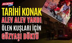 OSMANİYE'DE TARİHİ KONAK ALEV ALEV YANDI, OLAN KUŞLARA OLDU