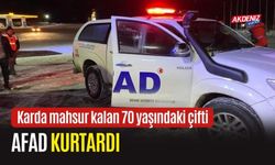 Karda mahsur kalan 70 yaşındaki çifti AFAD kurtardı